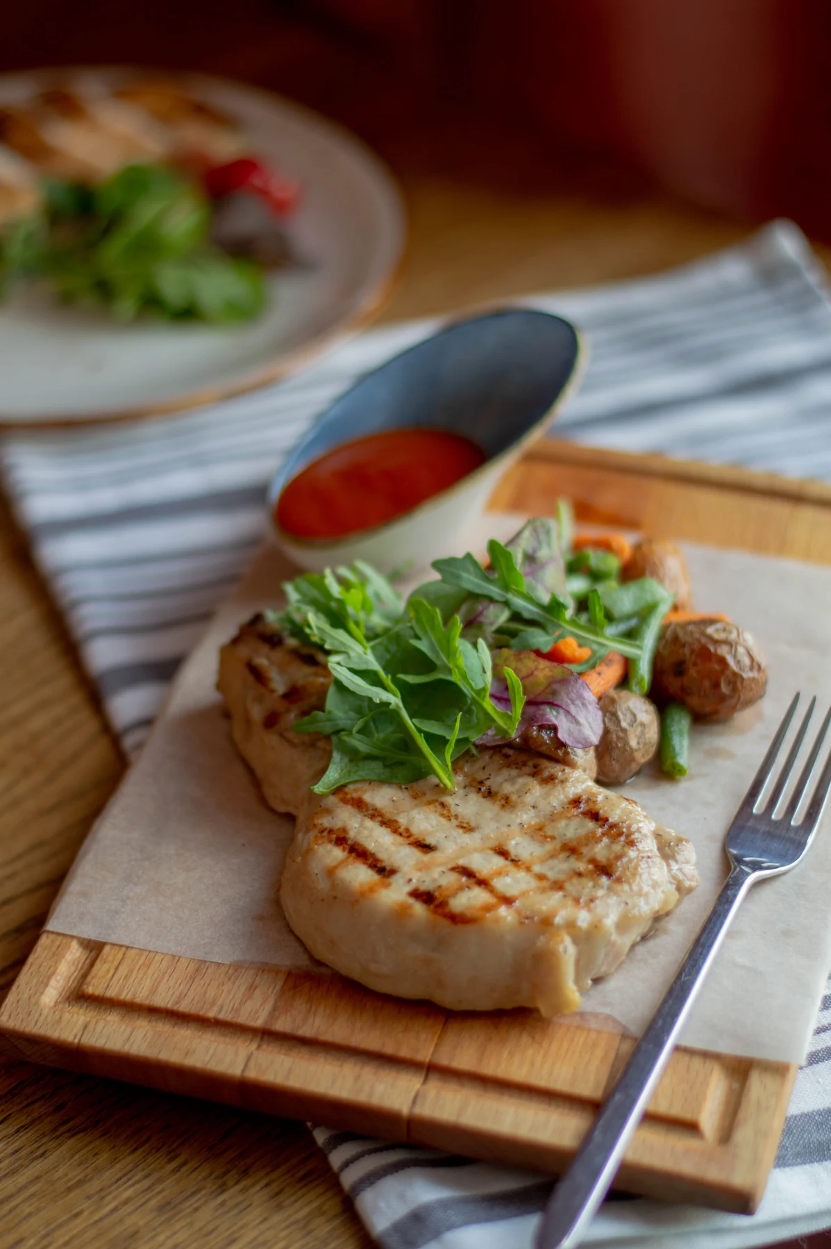 Стейк из свиной корейки с соусом BBQ в Coffe Club